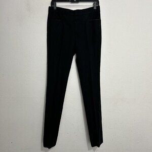 Chloe Women's Black Check Dress Trouser Pants Slim‎ Fit Leg Size T 38 Wool Blend